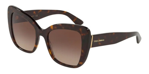 Óculos De Sol - Dolce & Gabbana - Dg4348 502/13 54 Cor da armação Havana Cor da haste Havana Cor da lente Marrom degradê Desenho Borboleta