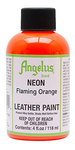 Angelus Leather Paint 4oz Neon Flaming Orange
