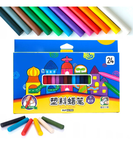 Set 24 Plumones De Color Punta Borrable Marcadores Crayones