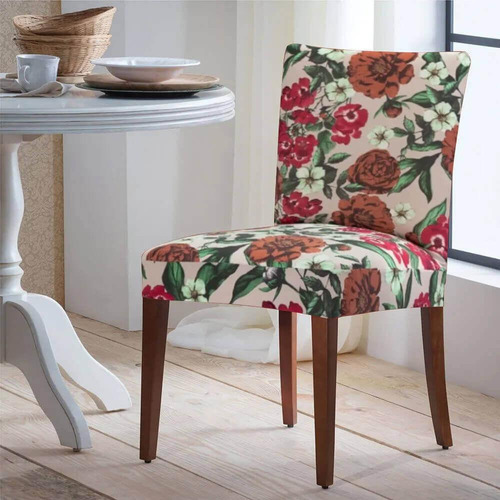 Capa De Cadeira Em Malha Floral Primavera Adomes