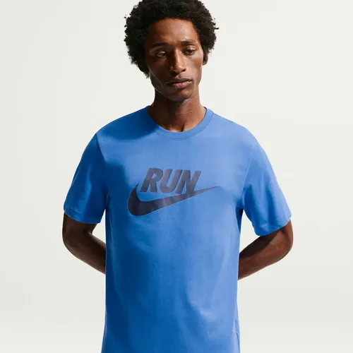 Camiseta Dri-fit Nike Run Swoosh Masculina Azul/preto ​P