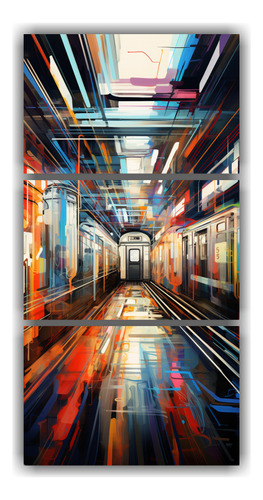 75x150cm Cuadro Decorativo Estación Metro Nueva York Ambien