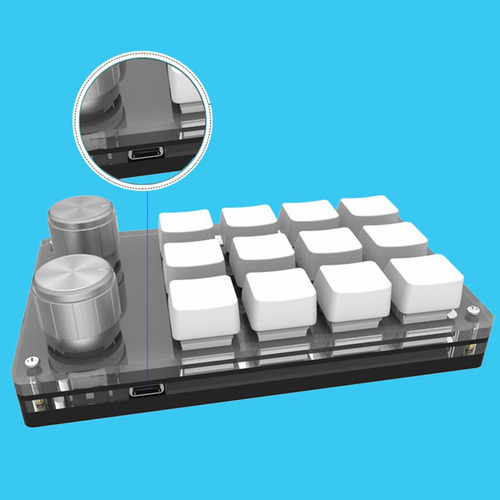 Teclado Para Jogos De Uma Mão Com 12 Teclas Atalhos Branco