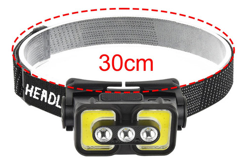 Linterna Frontal Led Resistente Al Agua, Luz 3 Cuentas Led