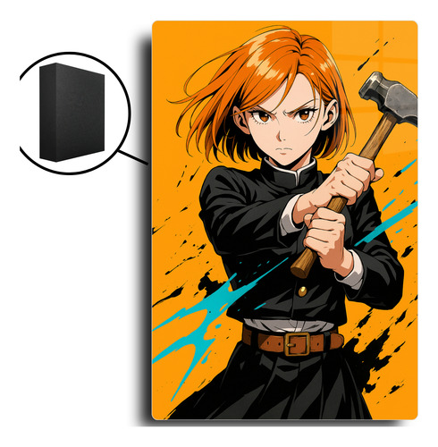 Póster Nobara Jujutsu Kaisen En Metal + Soporte 20x30