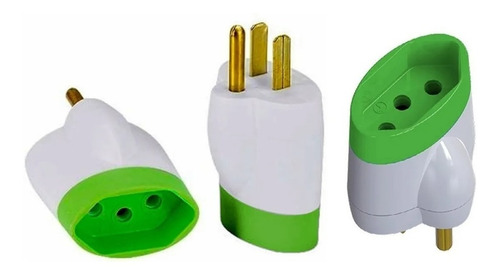 3 X Pino Adaptador Reverso 2p + T 15a 250v - Daneva 1633 110v/220v