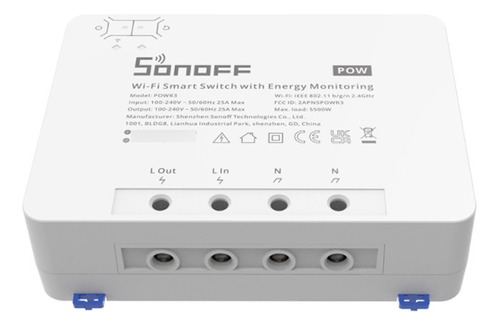 Sonoff Pow R3 Switch Medidor De Gran Consumo  Wifi 25a 5500w