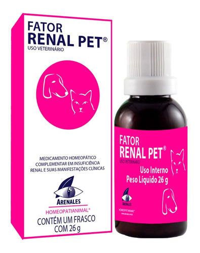 Fator Renal Pet Arenales Medicamento Homeopático