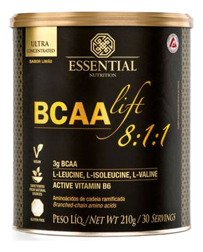 Bcaa Lift 8:1:1 Essential Nutrition - (210g) Sabor Limão