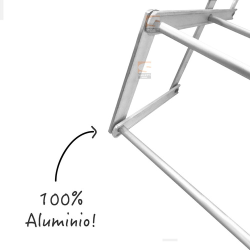 Imagen 6 de 8 de Tendedero Tender Pared Extensible Aluminio 70 Cm Reforzado