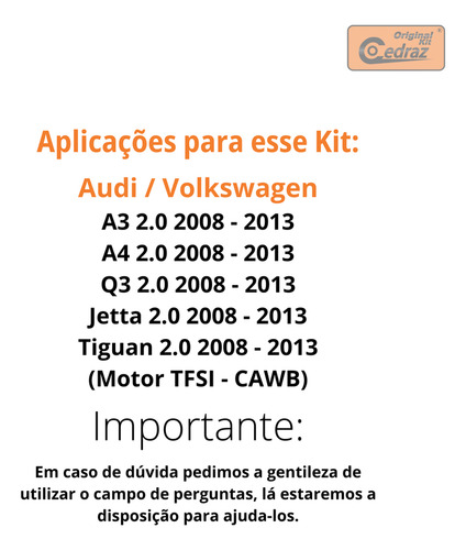 Kit Corrente Completo - Audi A4 Tfsi 2.0 2008 Até 2013
