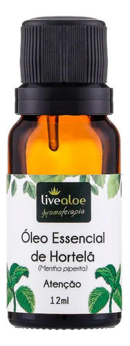 Óleo Essencial Natural De Hortelã 12ml - Livealoe