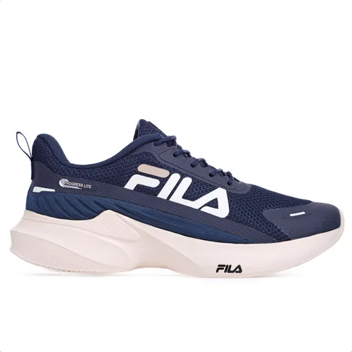 Tênis Fila Progress Lite Marinho Caminhada Macio - Masculino