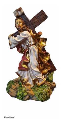 Figura Jesús Llevando La Cruz Con Luz