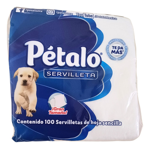 Docena De Servilletas Petalo 100 Piezas C/u Blanco