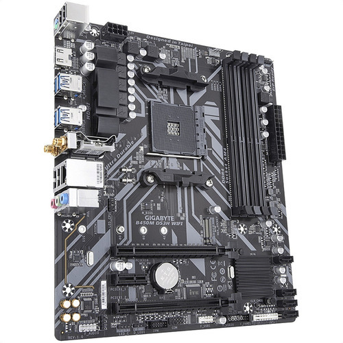 Imagen 2 de 4 de Tarjeta Madre Gigabyte B450m Ds3h Wifi Bt Ddr4 Pcie Usb3 Am4 Color Negro