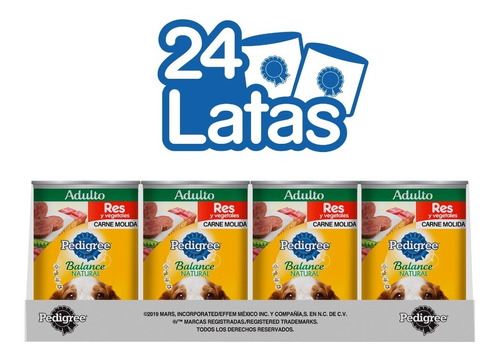 Pack X24 Latas De Alimento Pedigree Balance Natural 375g C/u