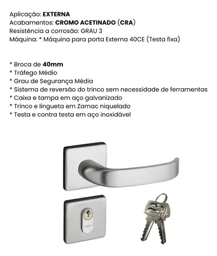 Fechadura Pado Zm Concept Externa Rq1 413e Aço Escovado | MercadoLivre