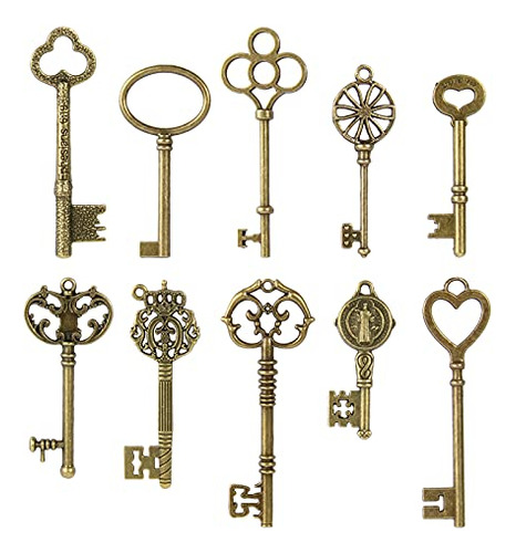 Vintage Skeleton Keys Set, Filigree Steampunk Keys, Ant...