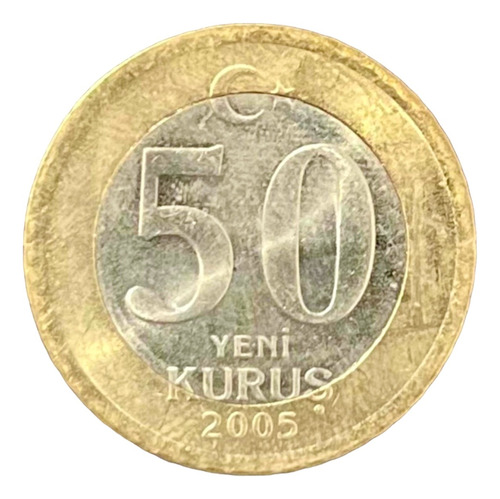 Turquia - 50 Nuevo Kurus - Año 2005 - Km #1168 - Bimetalica