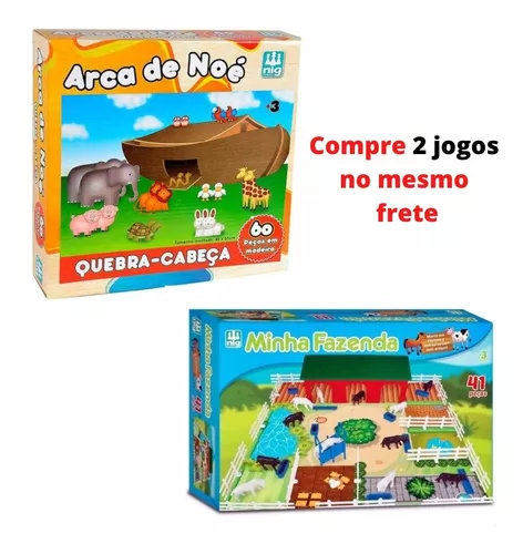 Jogo De Montar Tabuleiro Minha Fazenda 41 Peças Brinquedo Infantil