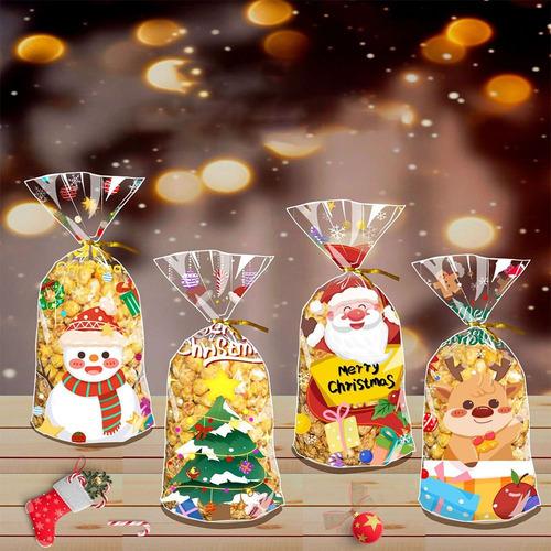 Bolsa De 50 Caramelos De Navidad, Bolsa De Regalo De Navidad
