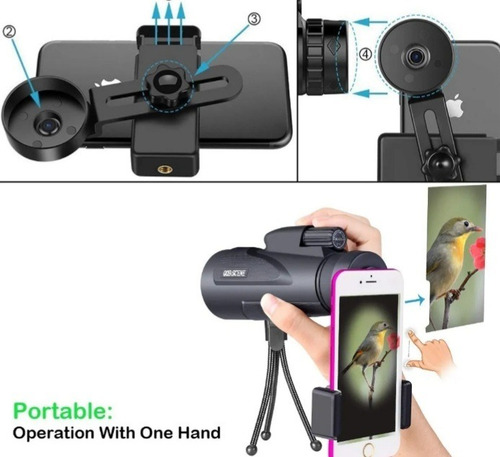 Imagen 5 de 10 de Monocular Telescopio 12 X 50 Binocular Hd Impermeable