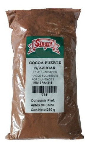 Cocoa Fuerte Sin Azúcar 250gr