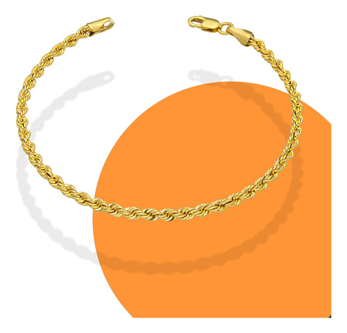 Ldpoml Pulsera Oro 10k Torsal Lisa 3 Mm X 17.5 Cm