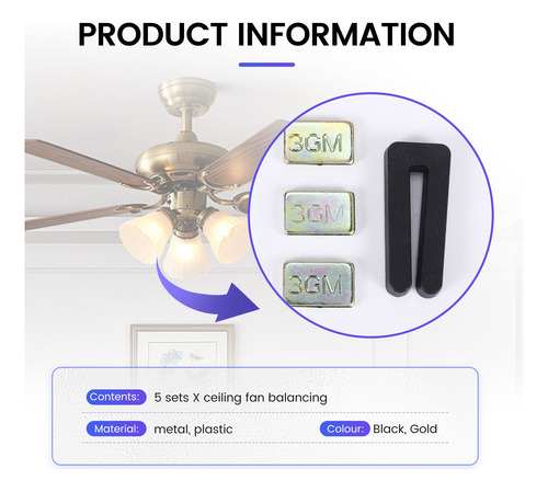 Kit De Balanceo De Aspas Para Ventilador De Techo De 20 Piez