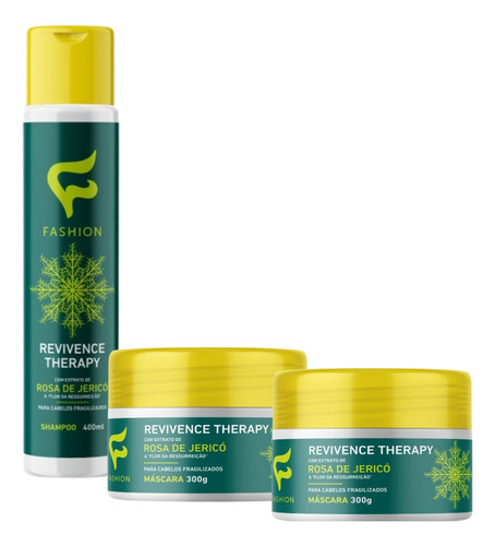 Kit Shampoo 400ml + 2x Máscara Revivence Therapy Fashion