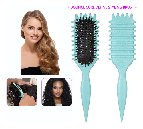 Pincel Bounce Curl Cepillo,define Style Rizado Peine