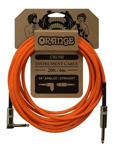 Cable Orange Angular De Instrumento De 6mts