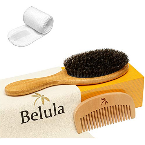 Belula 100% Boar Bristle Hair Brush Set (large). Vpfx0