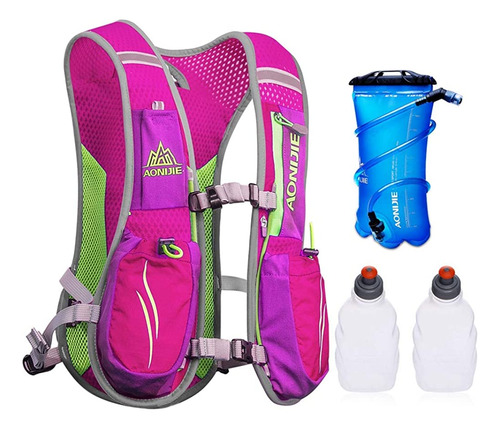 Mochila Senderismo Fucsia 5.5l Pack Hidratacion 2l