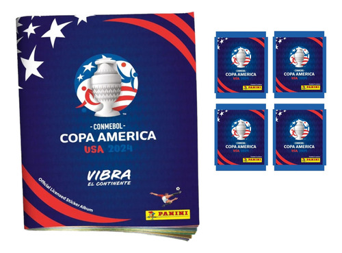 Album + 4 Sobres De Estampas Copa America 2024 Panini Album
