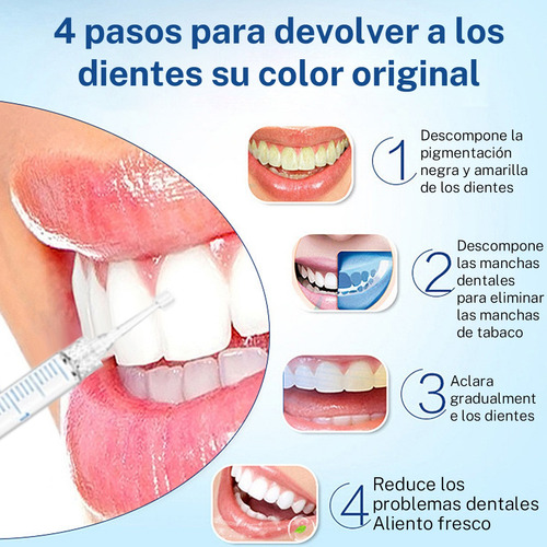 Kit De Blanquear Dientes Lampara Led Gel Dental 7 En 1