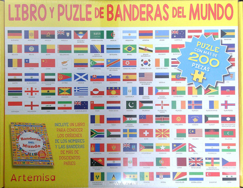 Libro Y Puzzle De Banderas Del Mundo, de No Aplica. Editorial Artemisa, tapa n/a en español