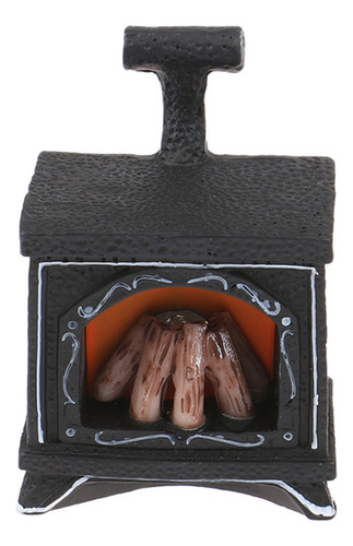 Chimenea Iluminada De Simulación En Miniatura De Casa De Muñ