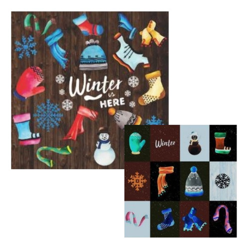 Papel Cardstock Scrapbook Inverno Divertido Winter Is Here