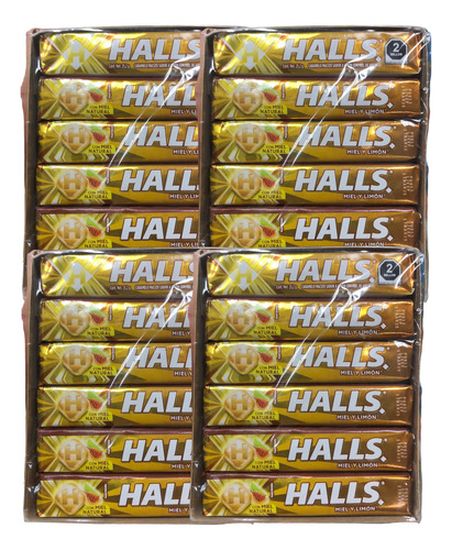Pastillas Miel Limón Halls 48pz De 9 Caramelos C/u Adams