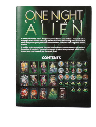 One Night Ultimate Alien Card Games 10 Minutos Fast Table