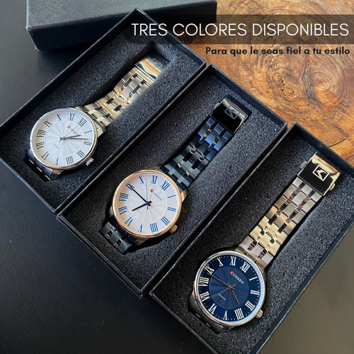 Reloj Hombre Analógico Acero Inox Clasico Vintage Curren8422