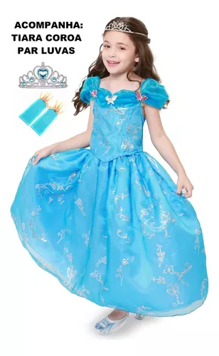 Vestido Princesa Cinderela Borboleta