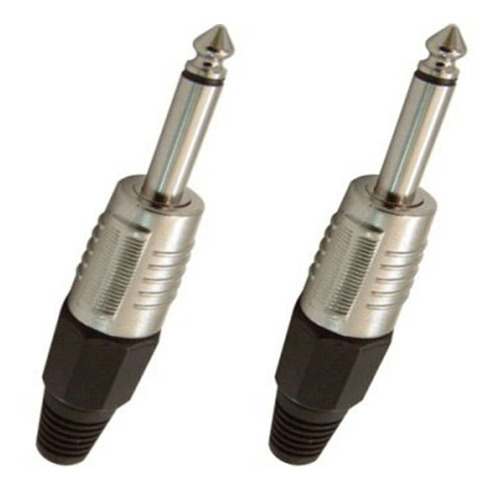 Plug P10 Profissional Mono 1/2 Corpo Metal Kit C/2