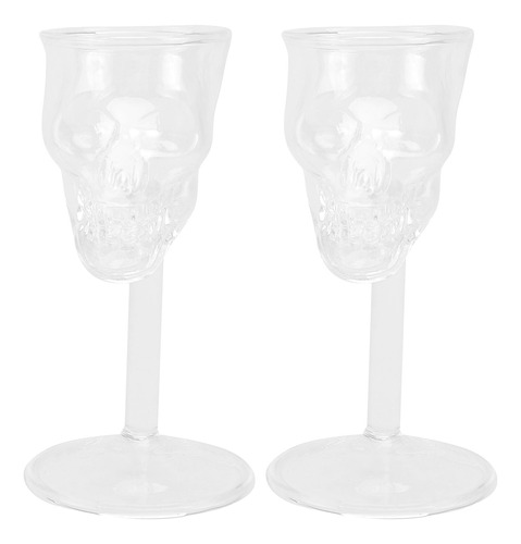 Vaso De Cristal Con Forma De Calavera, Cristal Rojo, 2 Unida