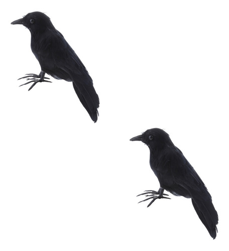 2pcs Cuervo Espanta Palomas Realista Aves Artificiales Con