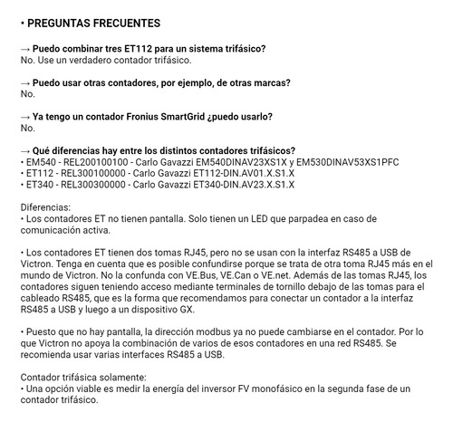 Contador De Energía Trifásico 65a Et340 Victron Energy