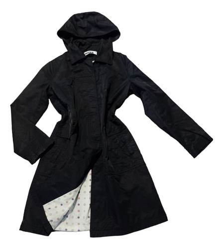 Saco Tapado Trench Negro Talle L/m