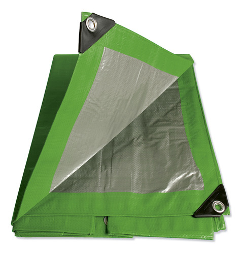 Lona De Polietileno Color Verde Fondo Plata, 4.88 X 6.09 M